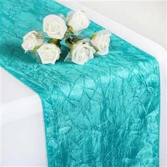 Turquoise Taffeta Table Runners, 30cm x 274cm or 12" x 108"