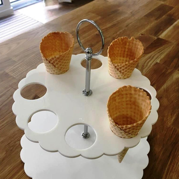 Ice Cream Cone Stand - White