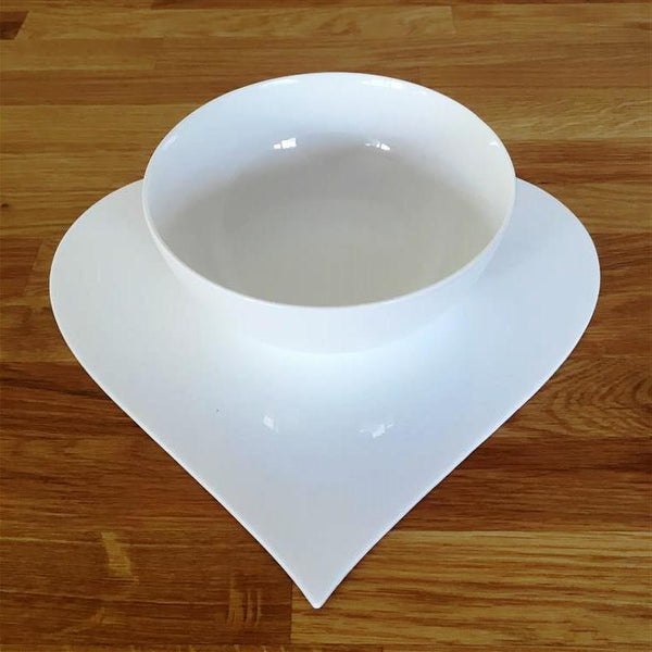 Heart Shaped Placemat Set - White
