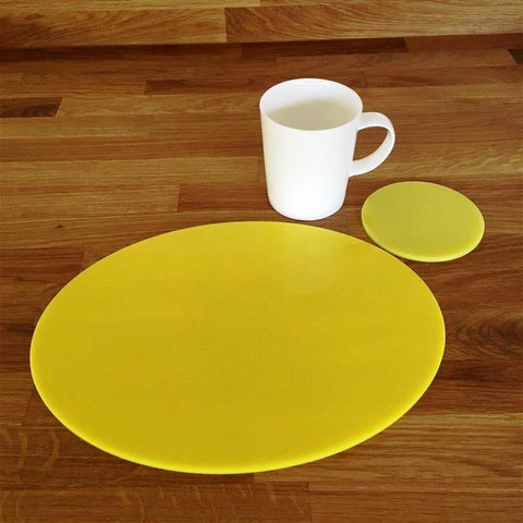 Oval Placemat and Coaster Set - Yellow