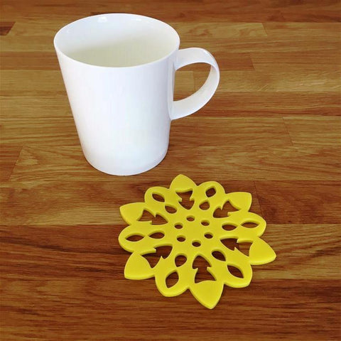 Snowflake Shaped Coaster Set - Yellow