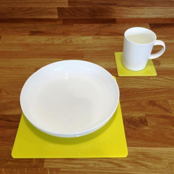 Square Placemat and Coaster Set - Yellow