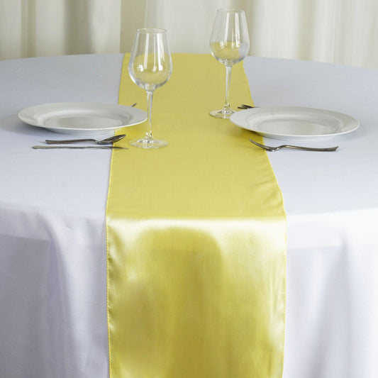 Yellow Satin Smooth Table Runners