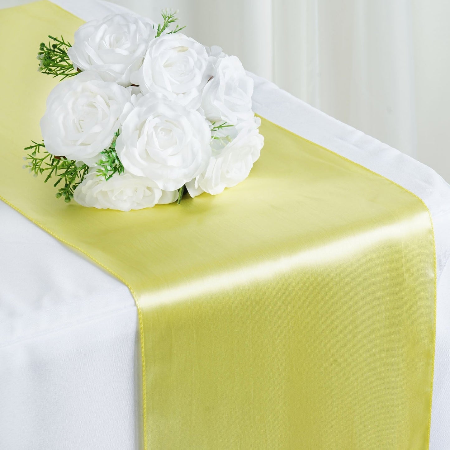 Yellow Satin Smooth Table Runners